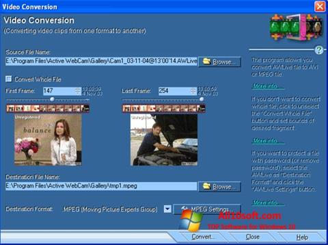 Ekrano kopija Active WebCam Windows 10