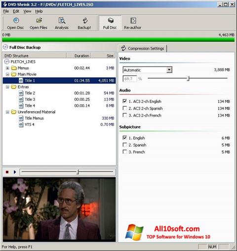 Ekrano kopija DVD Shrink Windows 10