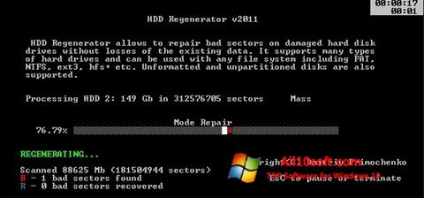 Ekrano kopija HDD Regenerator Windows 10