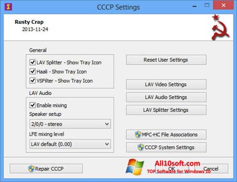 Ekrano kopija Combined Community Codec Pack Windows 10