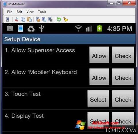 Ekrano kopija MyMobiler Windows 10