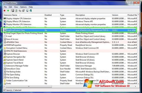 Ekrano kopija ShellExView Windows 10