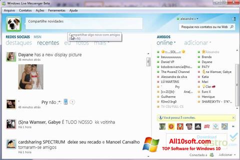 Ekrano kopija Windows Live Messenger Windows 10