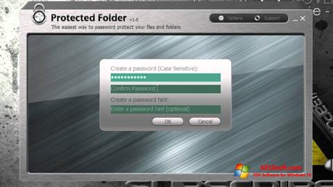 Ekrano kopija Protected Folder Windows 10