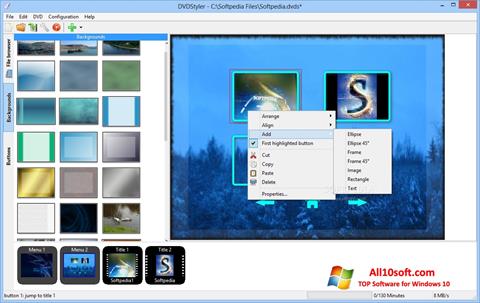 Ekrano kopija DVDStyler Windows 10