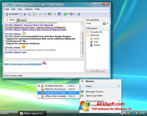 Ekrano kopija Vypress Chat Windows 10