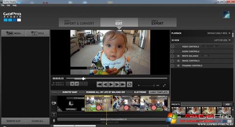 Ekrano kopija GoPro Studio Windows 10
