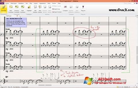 Ekrano kopija Sibelius Windows 10