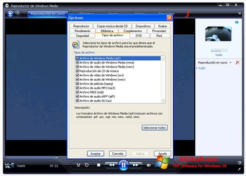 Ekrano kopija Windows Media Player Windows 10