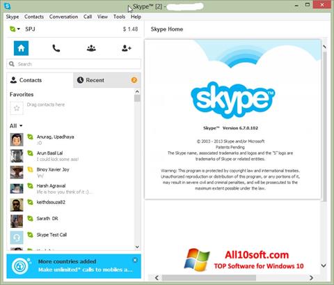 Ekrano kopija Skype Setup Full Windows 10