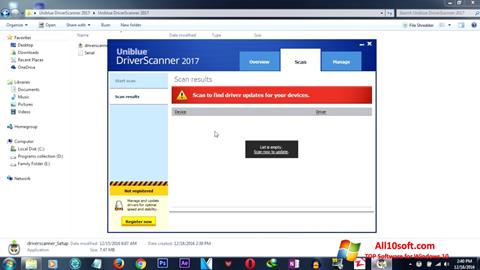 Ekrano kopija DriverScanner Windows 10