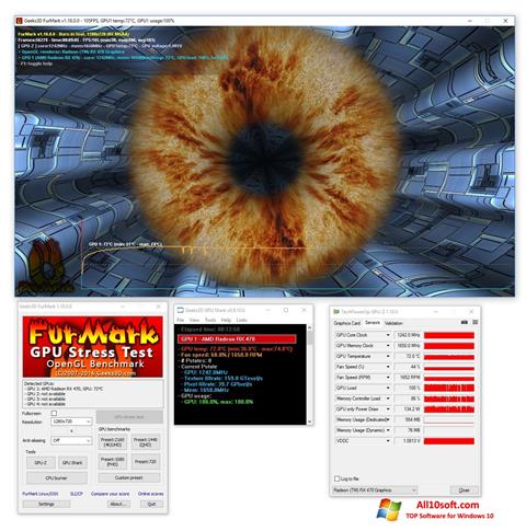 Ekrano kopija FurMark Windows 10