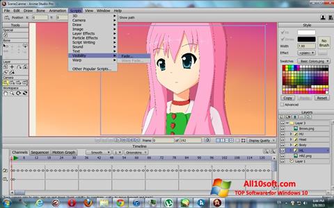 Ekrano kopija Anime Studio Windows 10