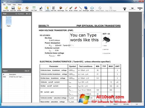 Ekrano kopija PDF Editor Windows 10