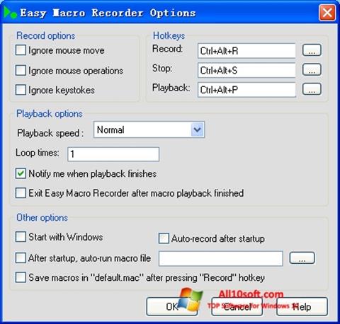 Ekrano kopija Easy Macro Recorder Windows 10