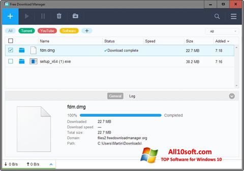 Ekrano kopija Free Download Manager Windows 10