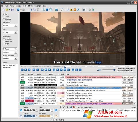 Ekrano kopija Subtitle Workshop Windows 10