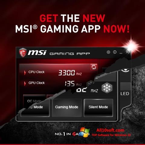 Ekrano kopija MSI Gaming App Windows 10