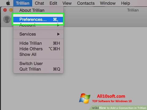 Ekrano kopija Trillian Windows 10