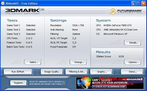 Ekrano kopija 3DMark Windows 10