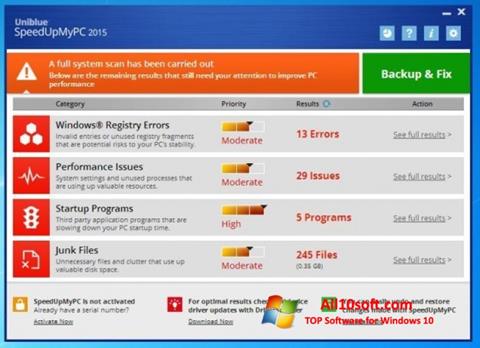 Ekrano kopija SpeedUpMyPC Windows 10