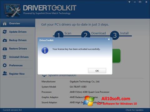 Ekrano kopija Driver Toolkit Windows 10