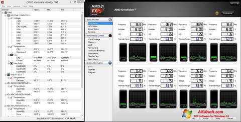 Ekrano kopija AMD Overdrive Windows 10