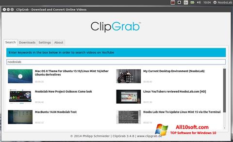Ekrano kopija ClipGrab Windows 10