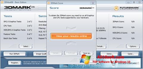 Ekrano kopija 3DMark06 Windows 10