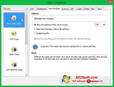Ekrano kopija Nero Image Drive Windows 10