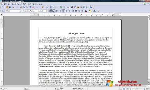Ekrano kopija OpenOffice Windows 10