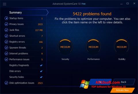 Ekrano kopija Advanced SystemCare Free Windows 10