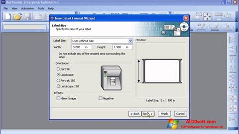 Ekrano kopija BarTender Windows 10