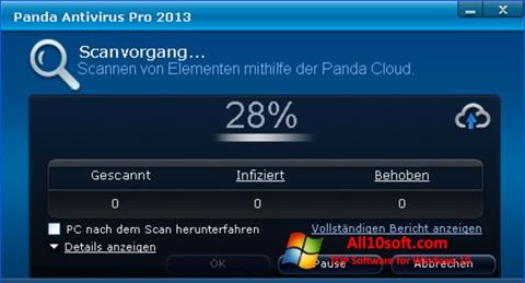 Ekrano kopija Panda Antivirus Pro Windows 10