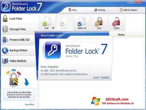 Ekrano kopija Folder Lock Windows 10
