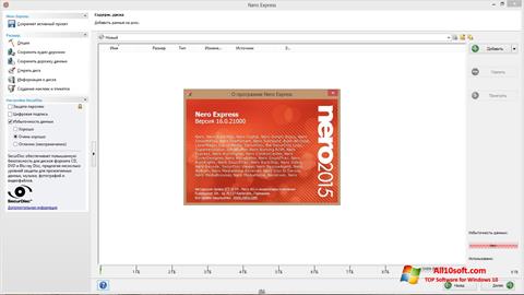 Ekrano kopija Nero Express Windows 10