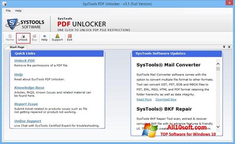 Ekrano kopija PDF Unlocker Windows 10