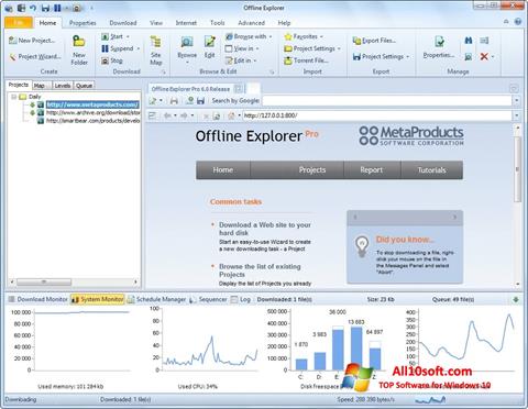 Ekrano kopija Offline Explorer Windows 10