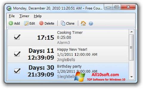 Ekrano kopija Free Countdown Timer Windows 10