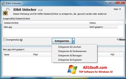 Ekrano kopija IObit Unlocker Windows 10