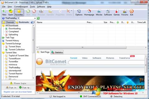 Ekrano kopija BitComet Windows 10