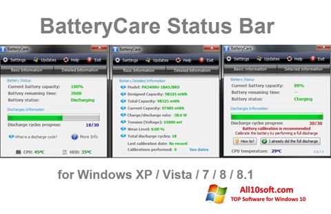 Ekrano kopija BatteryCare Windows 10