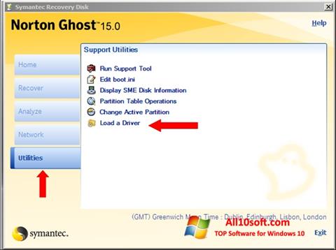 Ekrano kopija Norton Ghost Windows 10