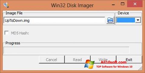Ekrano kopija Win32 Disk Imager Windows 10