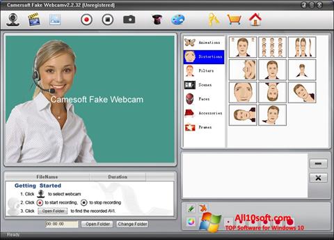 Ekrano kopija Fake Webcam Windows 10
