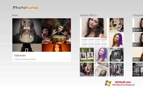 Ekrano kopija PhotoFunia Windows 10