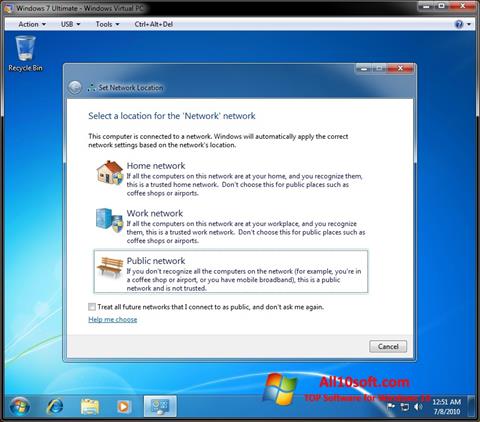 Ekrano kopija Windows Virtual PC Windows 10