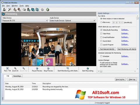 Ekrano kopija WebCam Monitor Windows 10