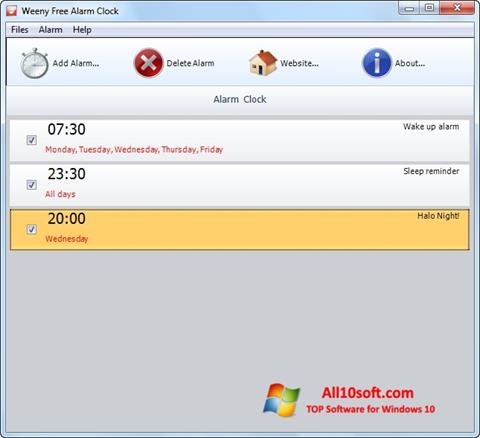 Ekrano kopija Free Alarm Clock Windows 10