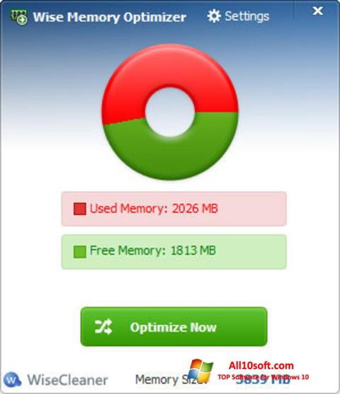 Ekrano kopija Wise Memory Optimizer Windows 10